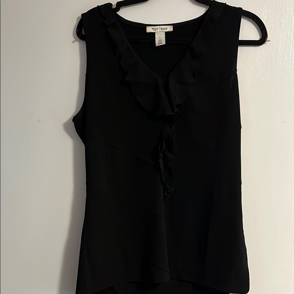 White House Black Market Ruffled tank blouse